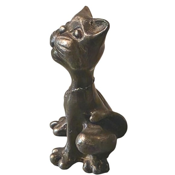 Vintage Figurines Cat & Frog Pewter Ampersand apx. 2" - Picture 6 of 16